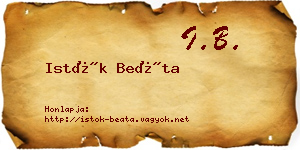 Istók Beáta névjegykártya