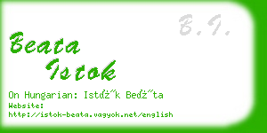 beata istok business card